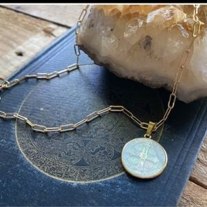 *Monica* Saint Benedict Paperclip Necklace